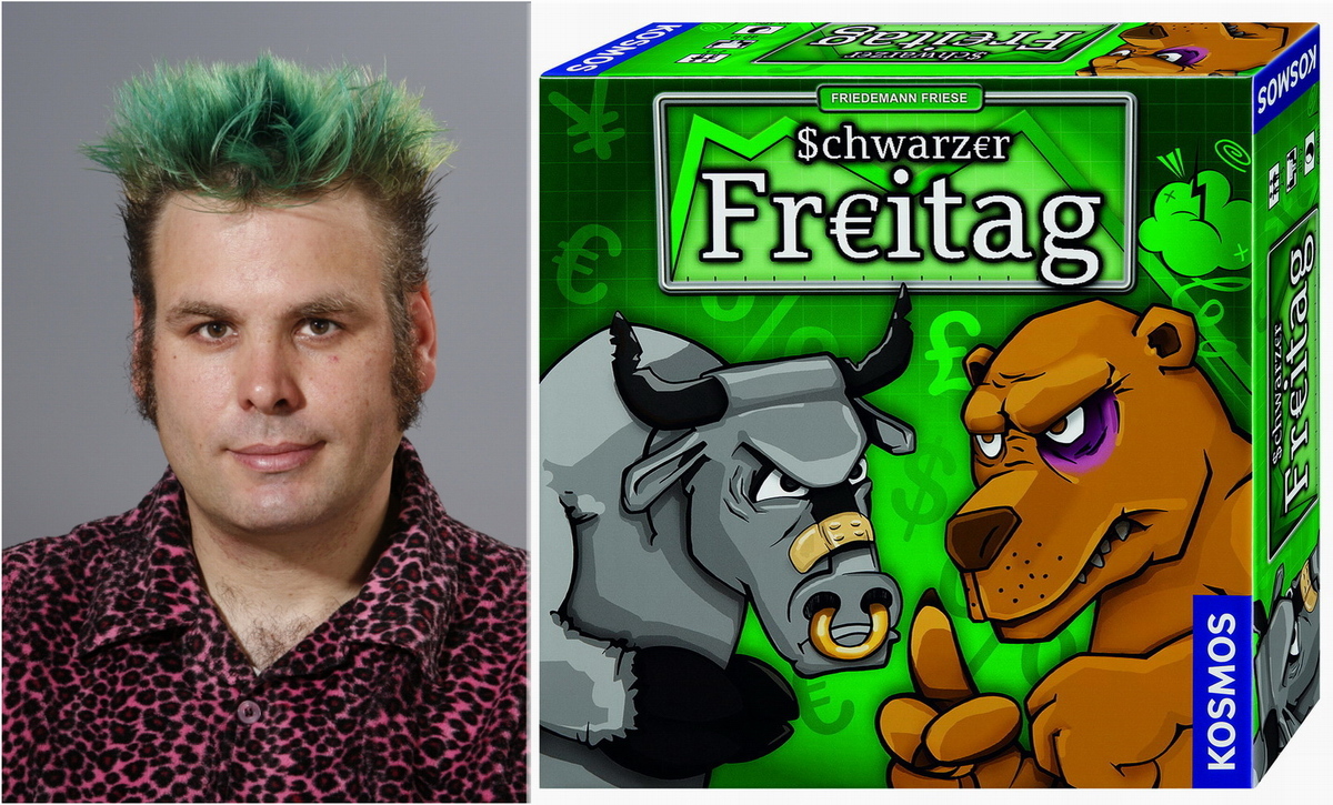Autor Friedemann Friese und sein Spiel "Schwarzer Freitag".