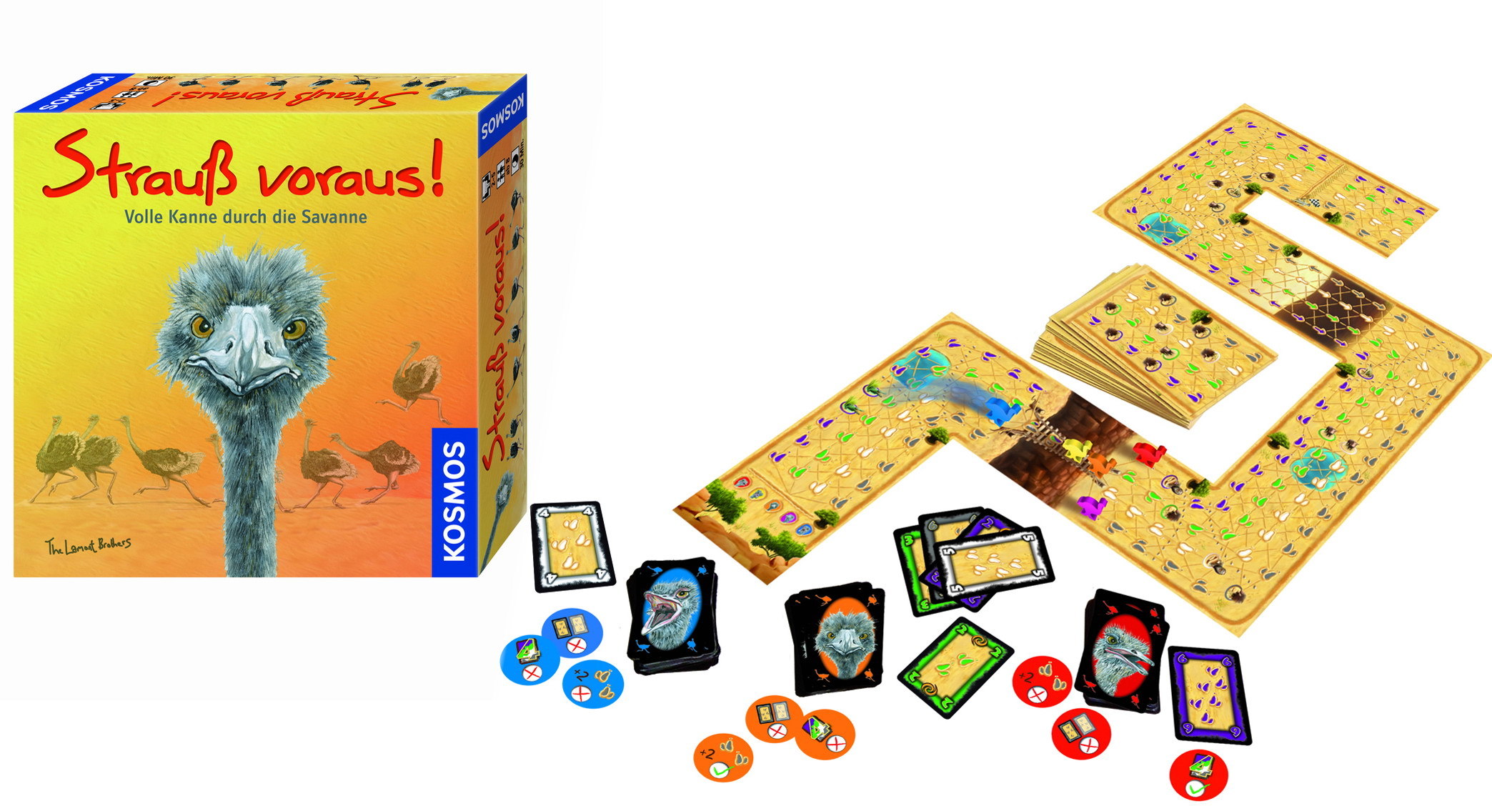 Spiel und Material von "Strauß voraus!".
