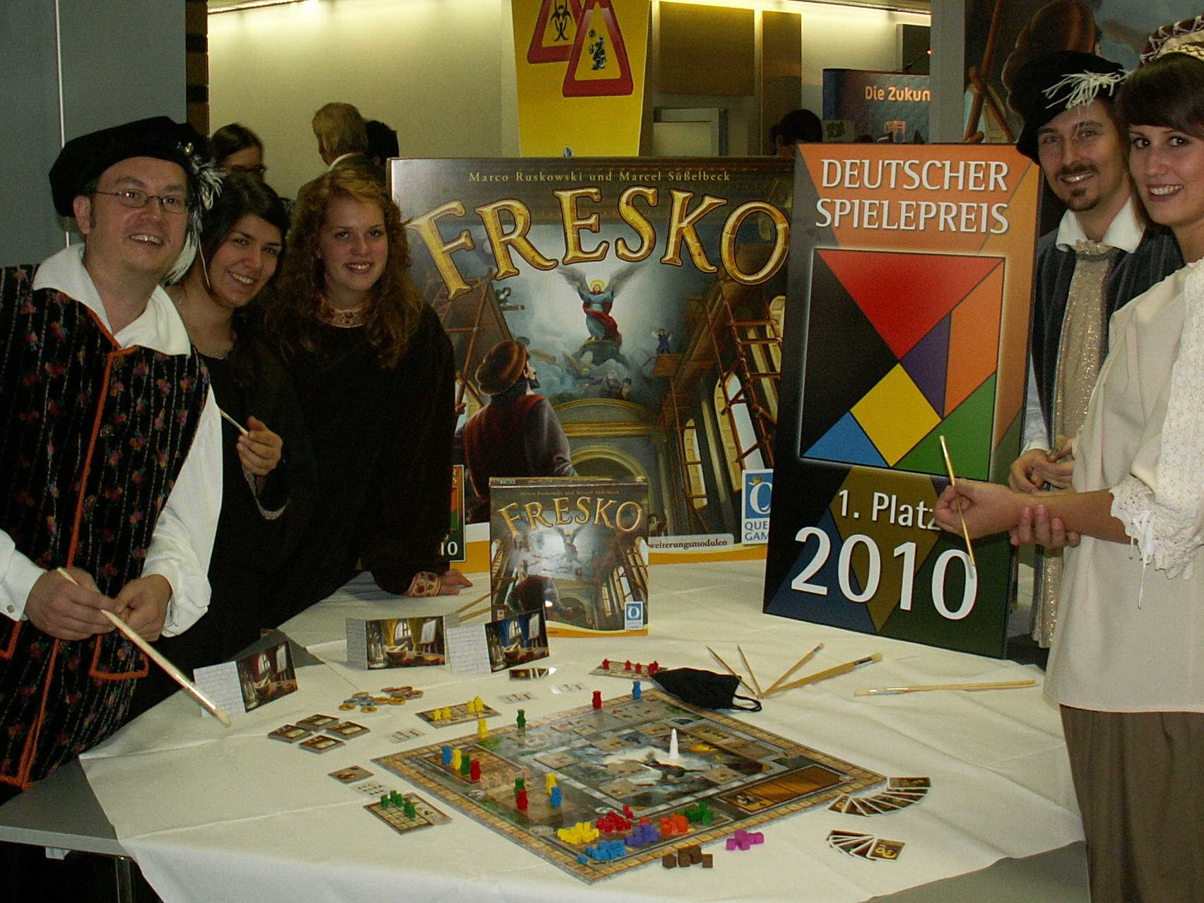 Fresko mit den beiden Autoren Marco und Marcel