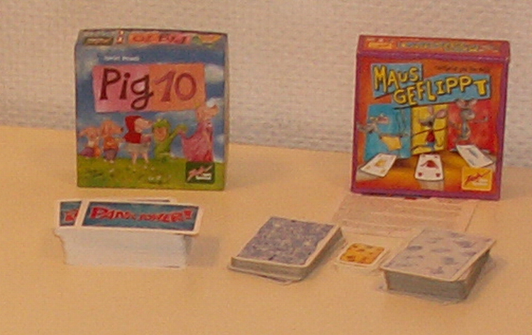 Zwei Kartenspiele von Zoch "Pig 10" und "Mausgeflippt"