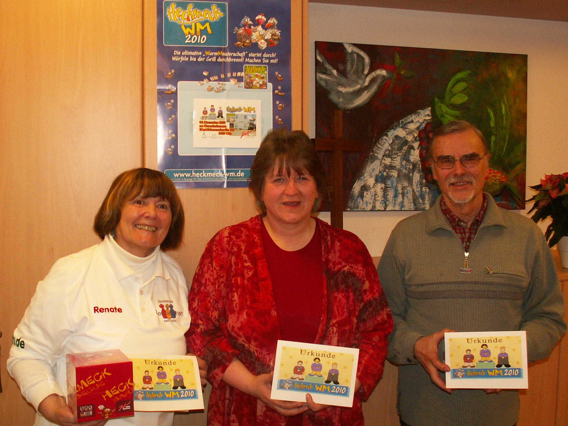 Die GewinnerInnen von links Renate Dechert Zweite,Silvia Kastner Siegerin und Jochen Westeroth Dritter.