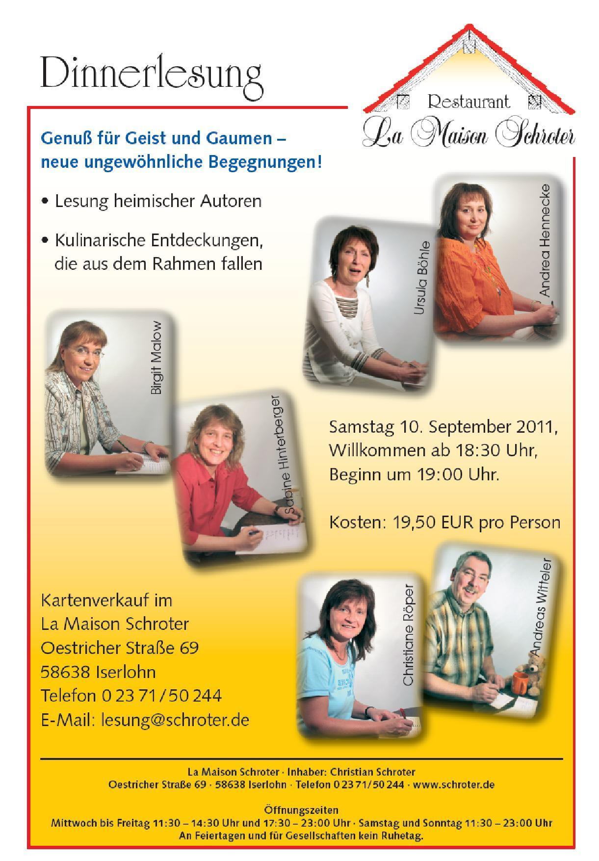 Einladung zur kulinarischen Lesung