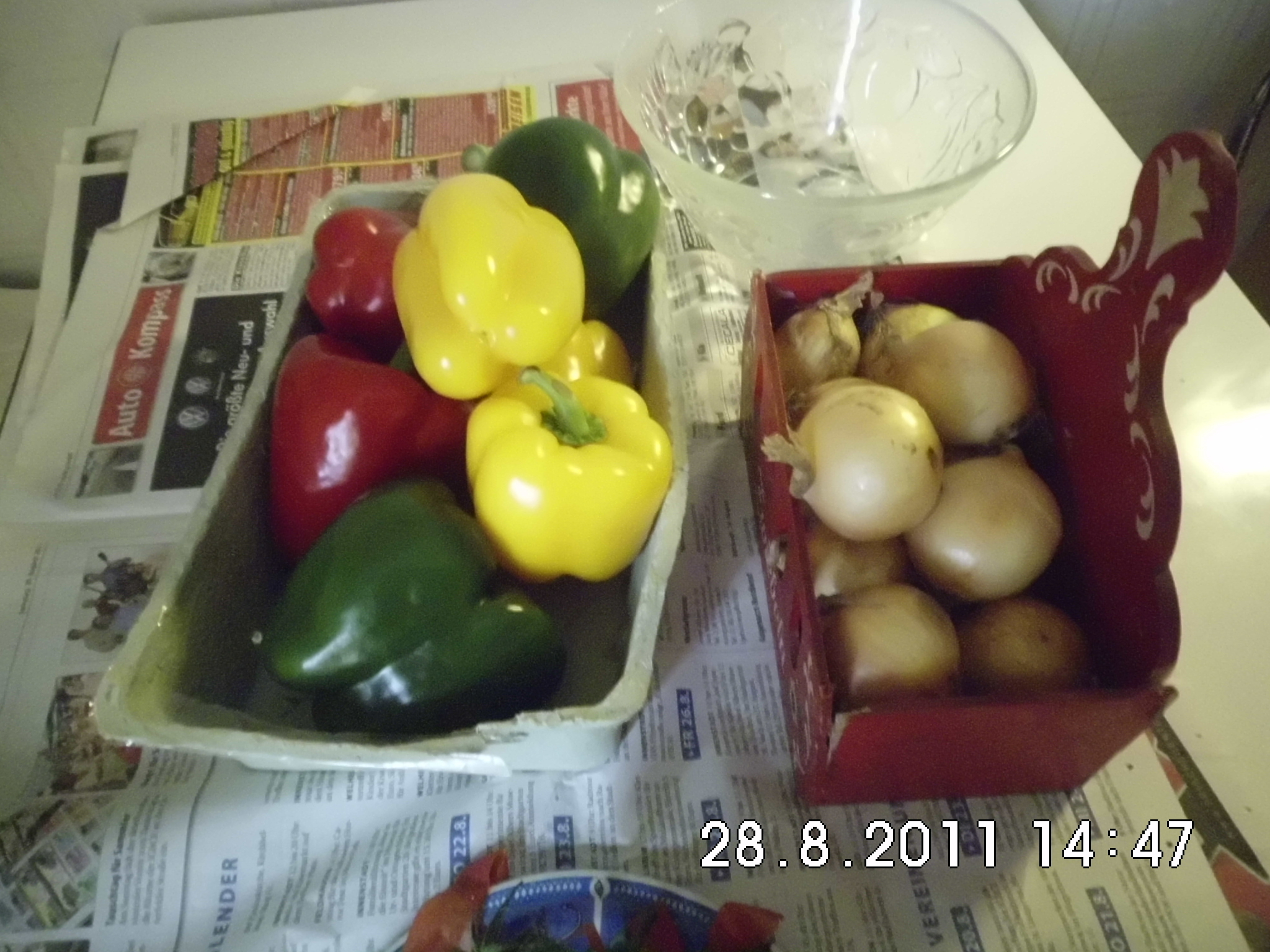 Paprika und Zwiebeln