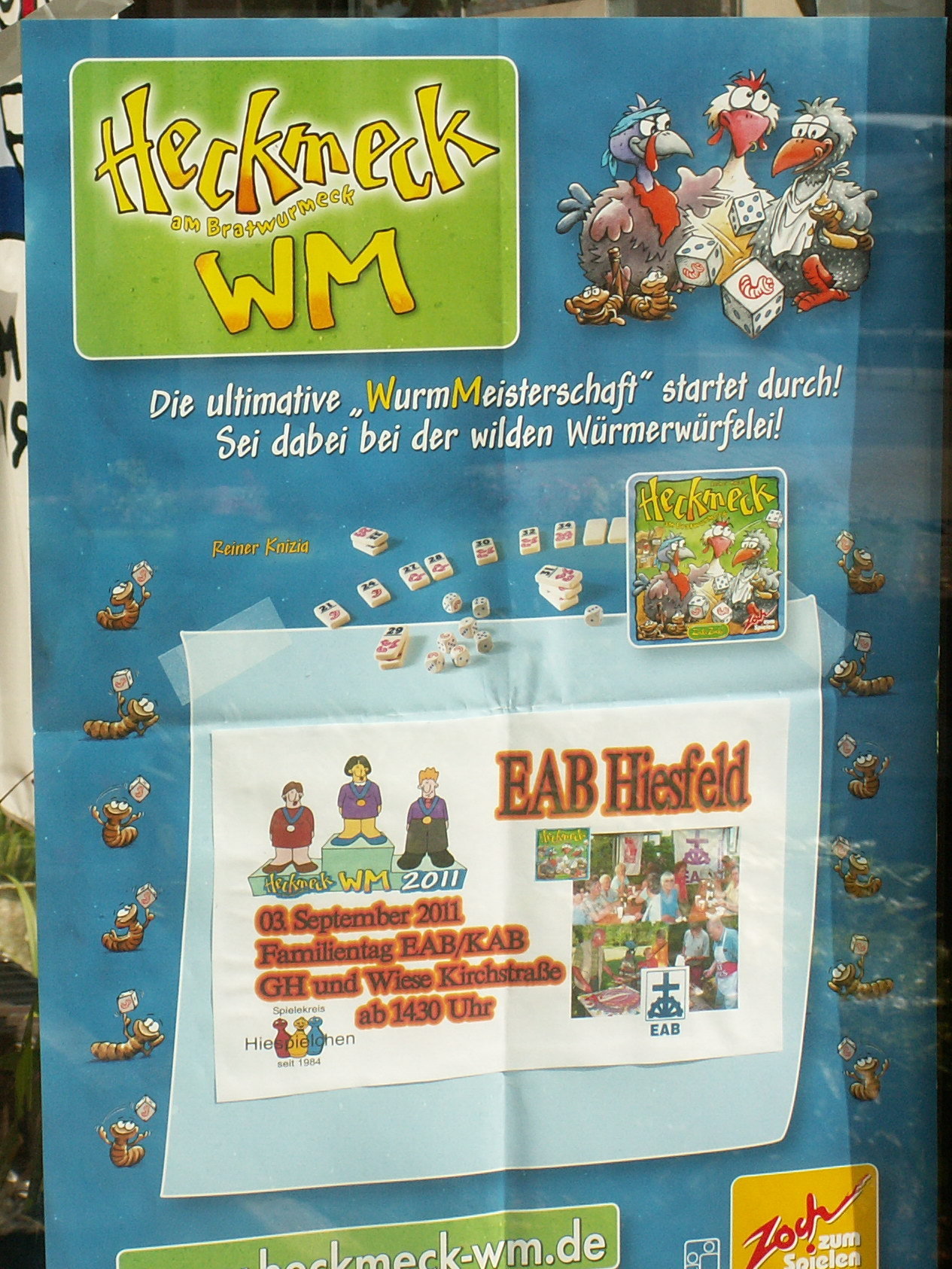 Turnier zur Heckmeck-WM beim Familientag der EAB in Hiesfeld.
