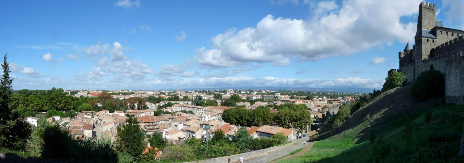 Panorama der Stadt Carcassonne.