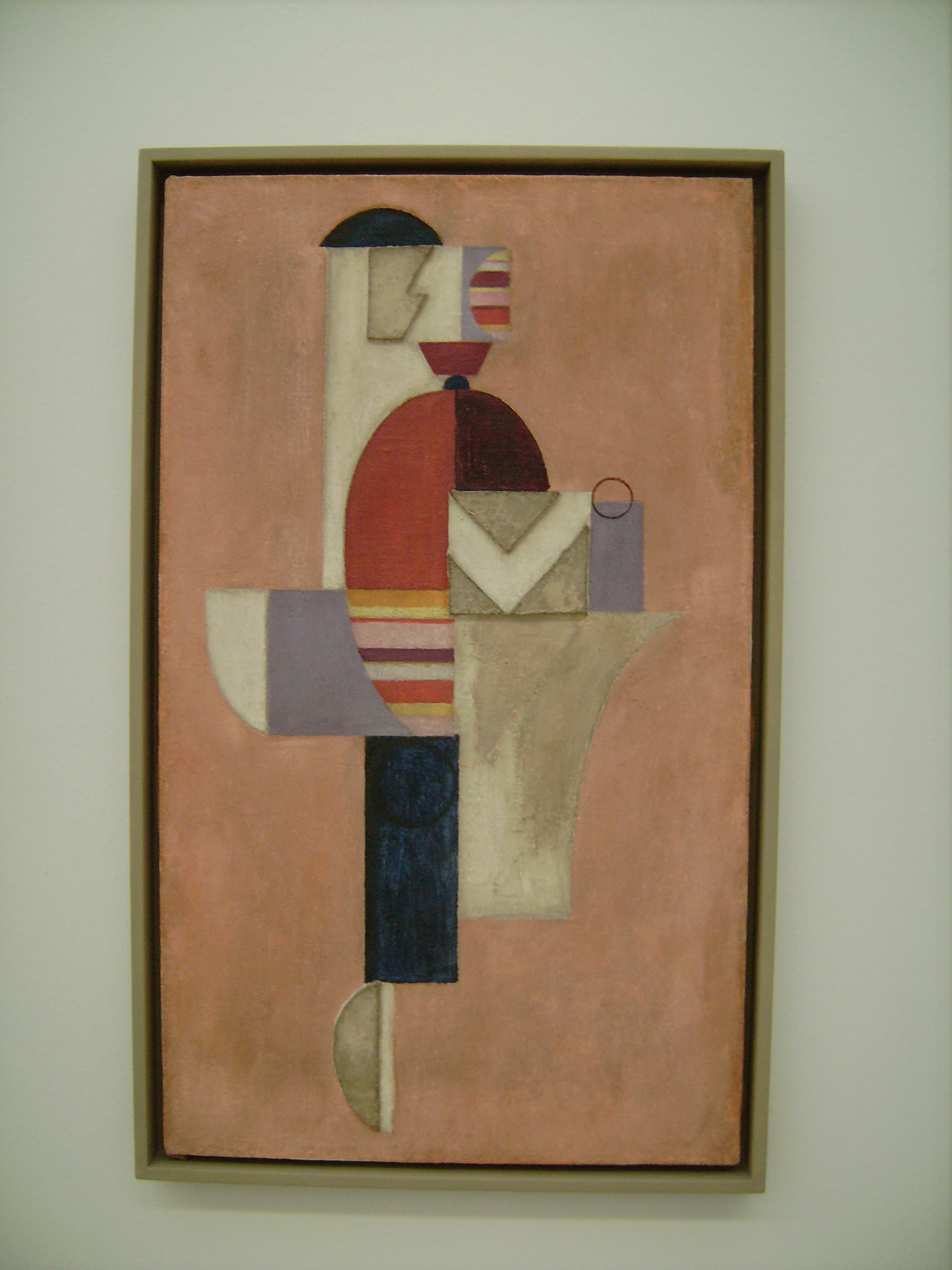 Willi Baumeister, Figur mit Streifen auf Rosa I, 1920