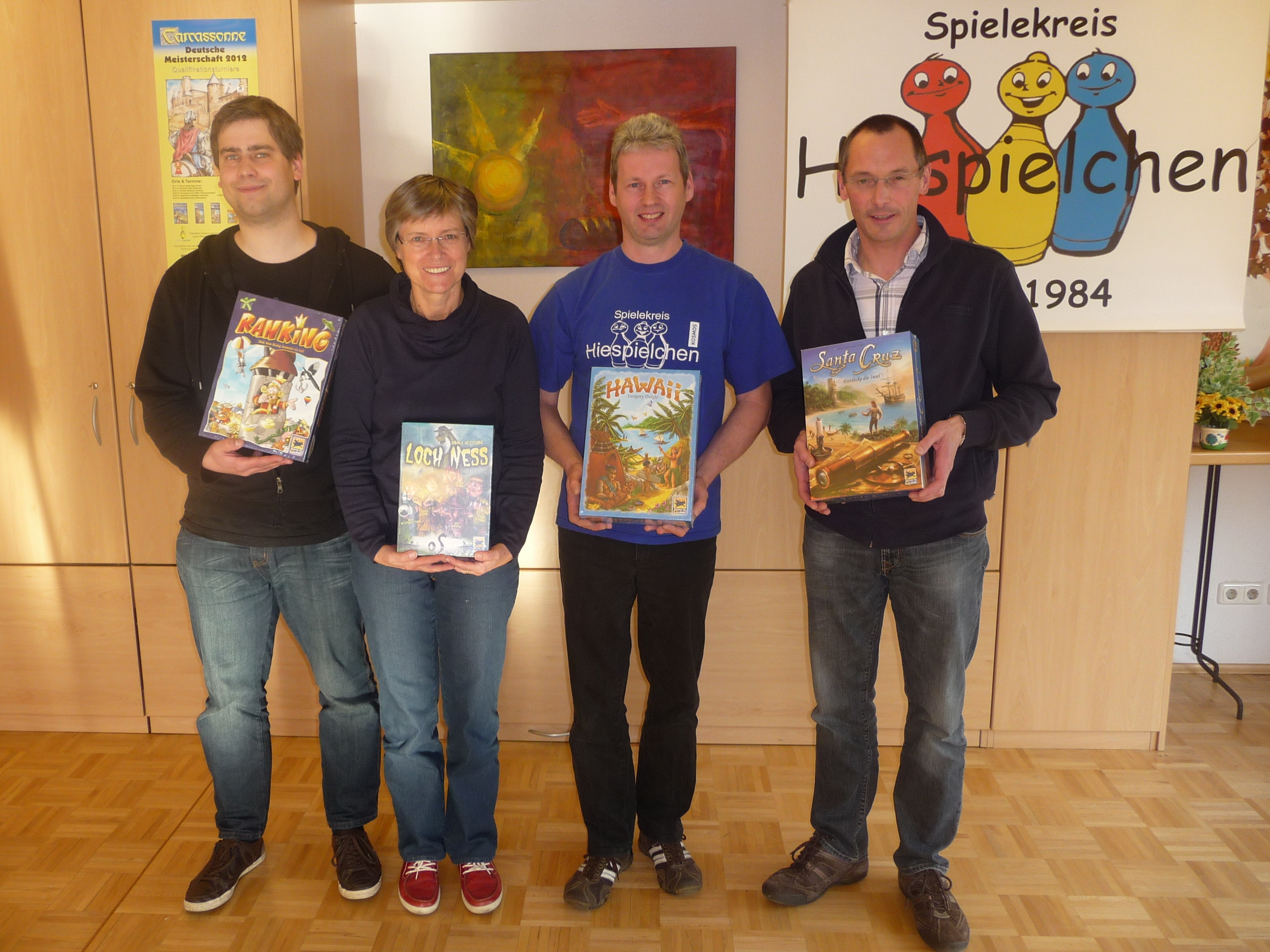 Noch einmal die vier Finalisten mit ihren Spielepreisen.