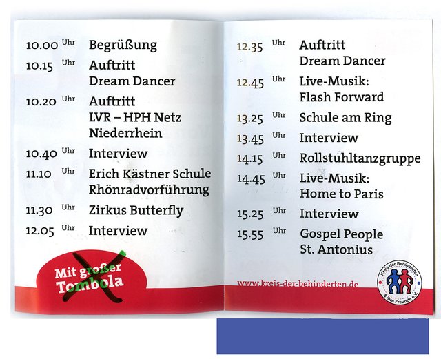 Die Tombola muss mangels Sponsoren leider ausfallen! | Foto: Repro vom Flyer