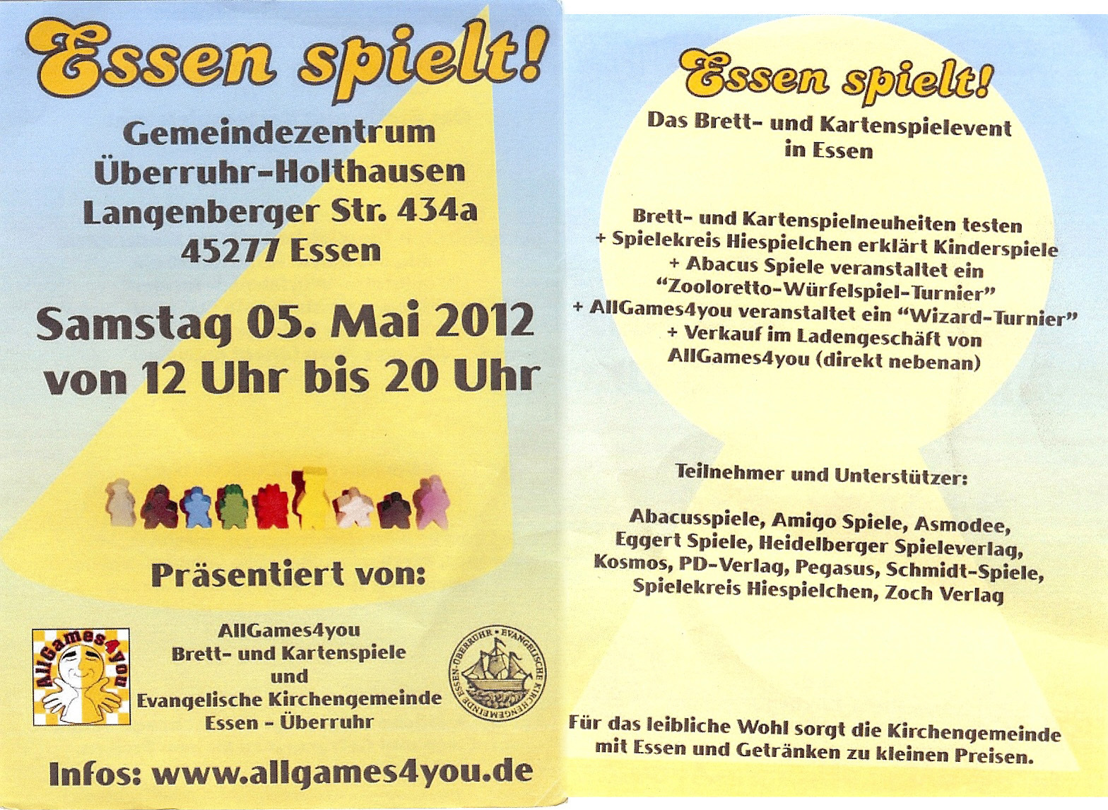 Zum Abschluss noch einmal der Flyer von ", Essen spielt".