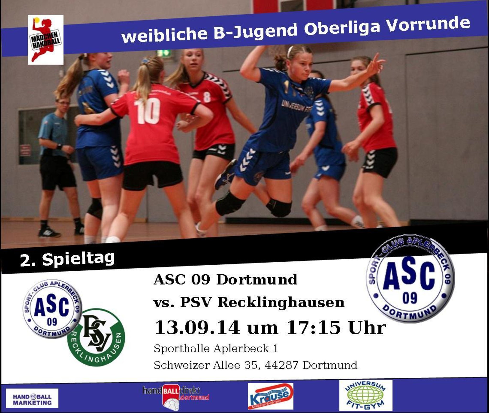 weibliche BJugend des PSV Recklinghausen zu Gast beim ASC 09 Dortmund