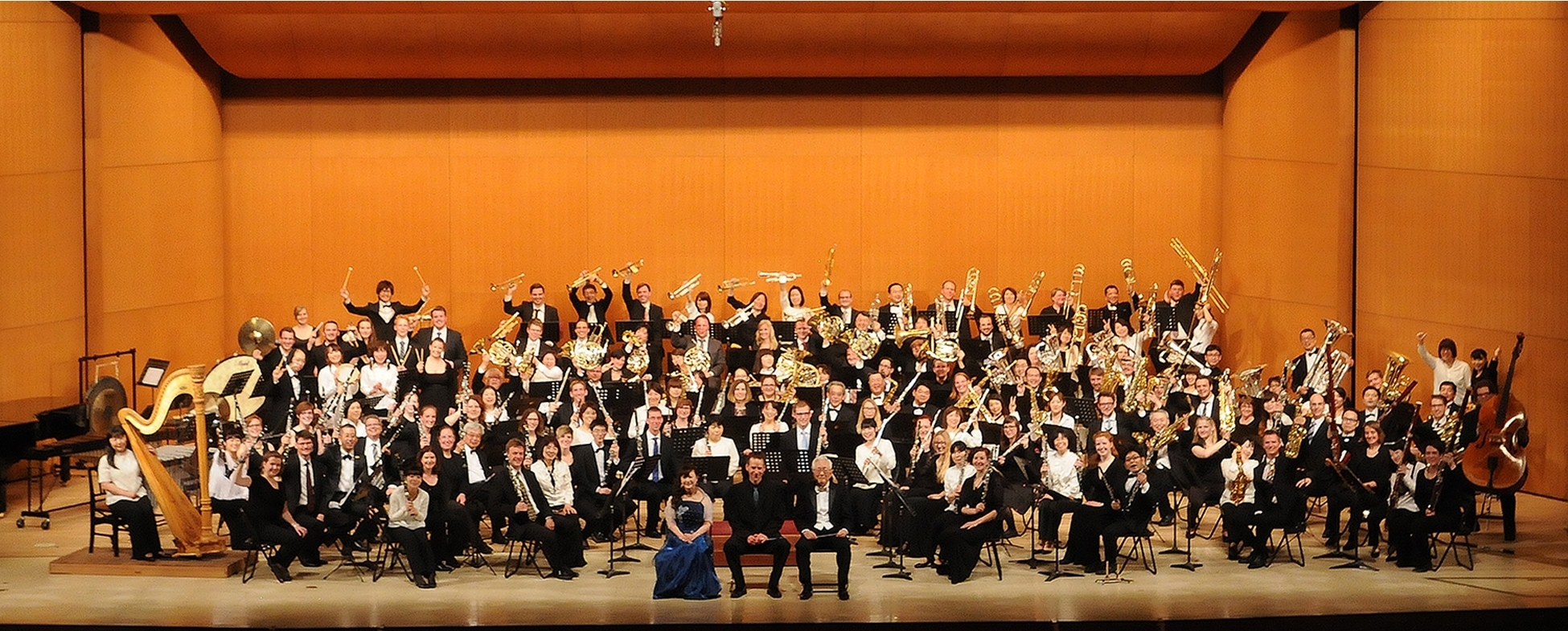 Die Omiya Wind Symphony und die westfälische Bläserphilharmonie Westfalen Winds beim JOINT CONCERT 2015 in Japan - Foto (c) Akira Inoue
