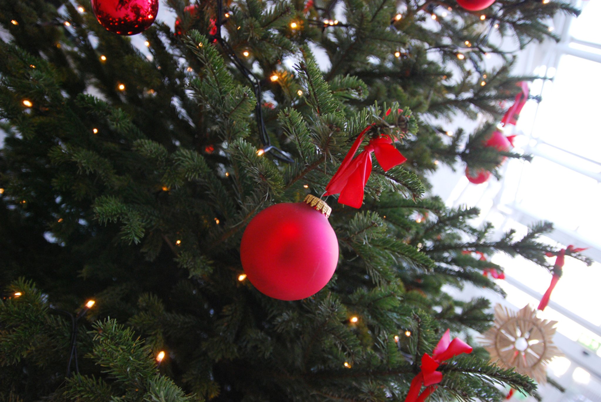 Schmücken Sie Ihren Weihnachtsbaum traditionell in Rot und Gold oder