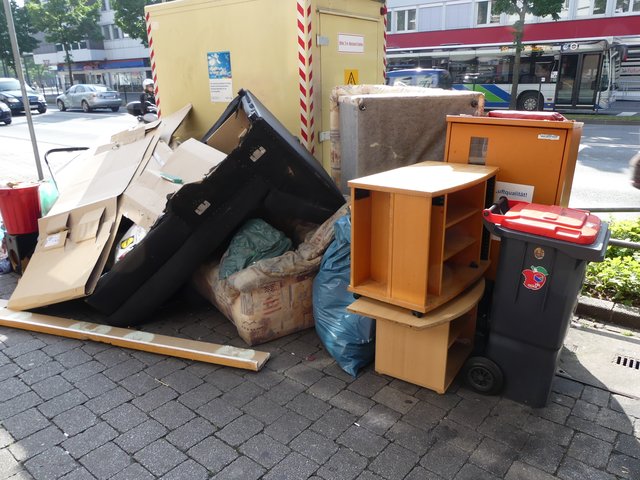 Ich werde mich anpassen und meinen Müll daneben stellen.