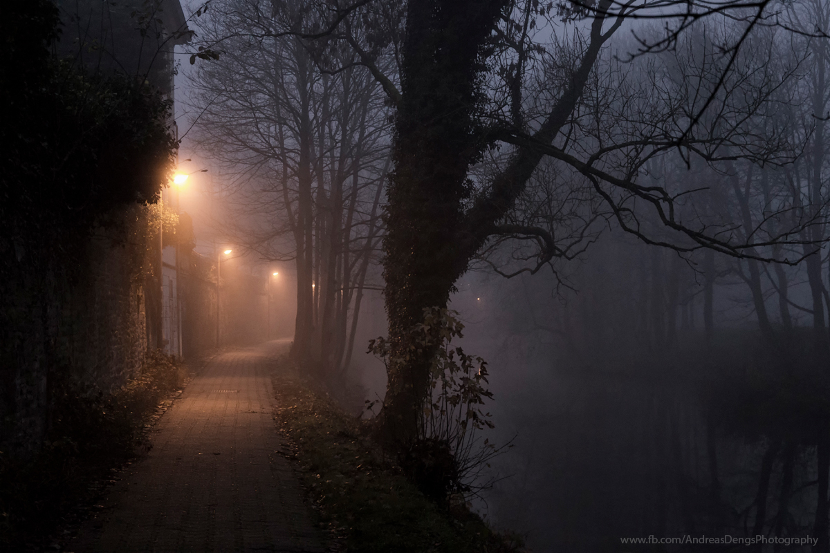 Bald ist es wieder soweit: Herbstnebel am Hardenberguferweg am Heyerstrang (Brehminsel) in Essen-Werden | Foto © Andreas Dengs | http://www.fb.com/AndreasDengsPhotography