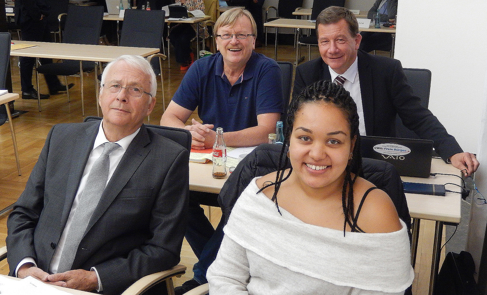 Unsere Ratsfraktion mit Karl Heinz Sekowsky (Fraktionsvorsitzender), Dschamilija Heider, Wilfried Flöring und Jens Lücking (v.l.n.r.). Foto: Ulli Engelbrecht