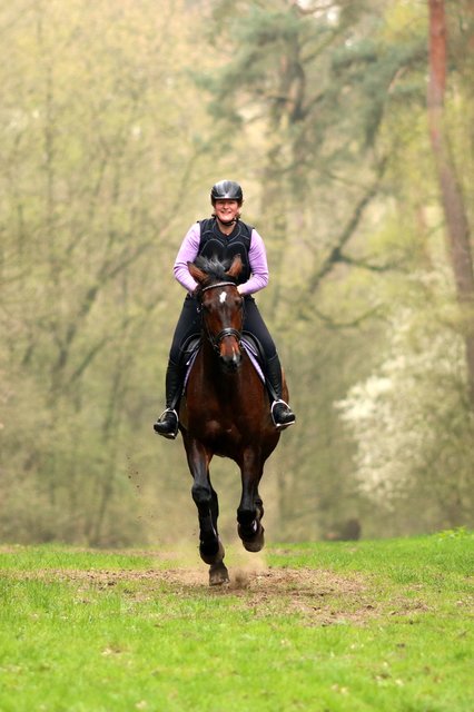 pure Lebensfreude...nach dem Geländetraining powerte sich das Pferd im Wald, noch einmal so richtig aus