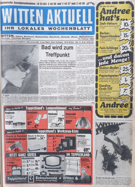 Witten aktuell vom 14. Februar 1985.