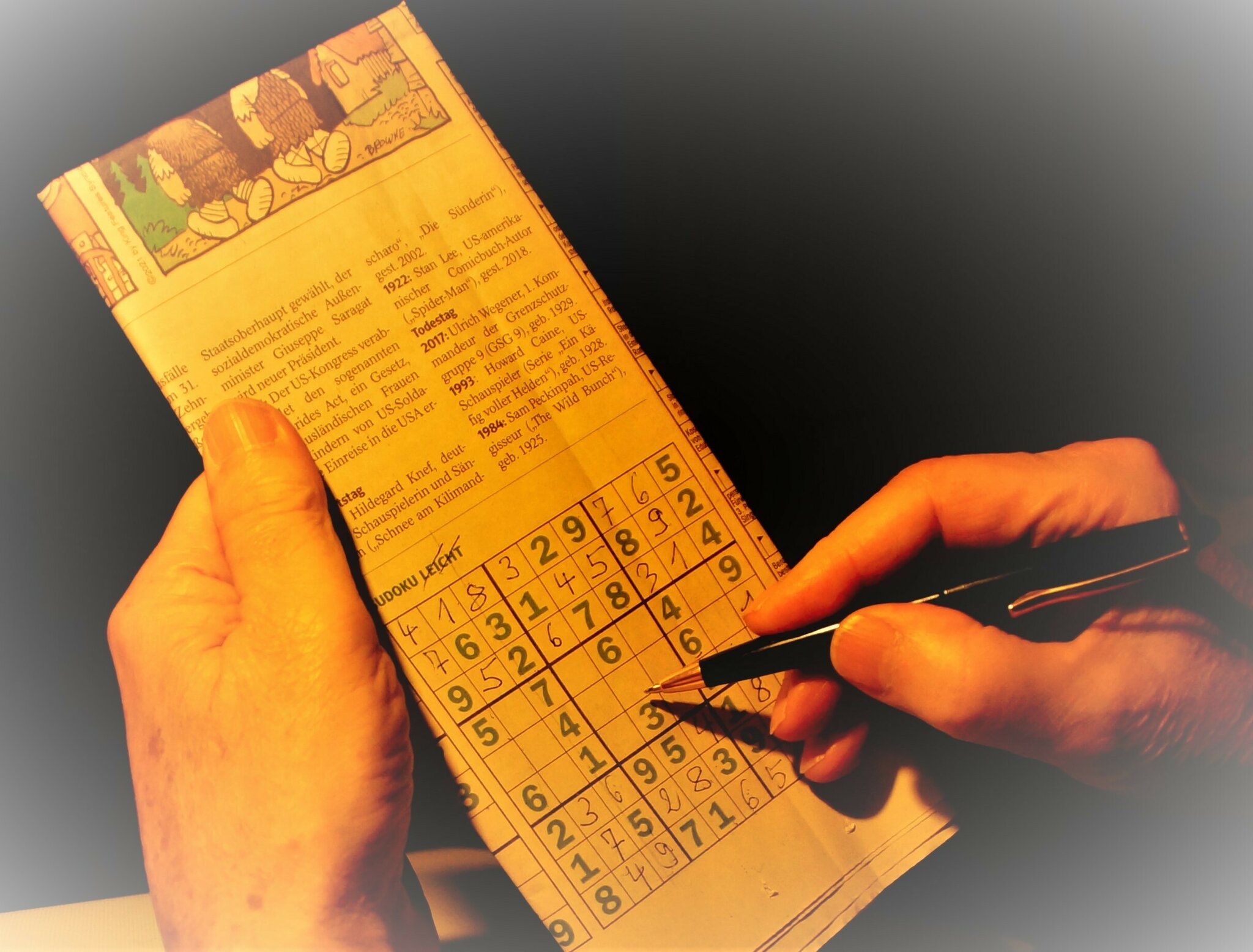 Wie ich mir gerade ein Sudoku löse