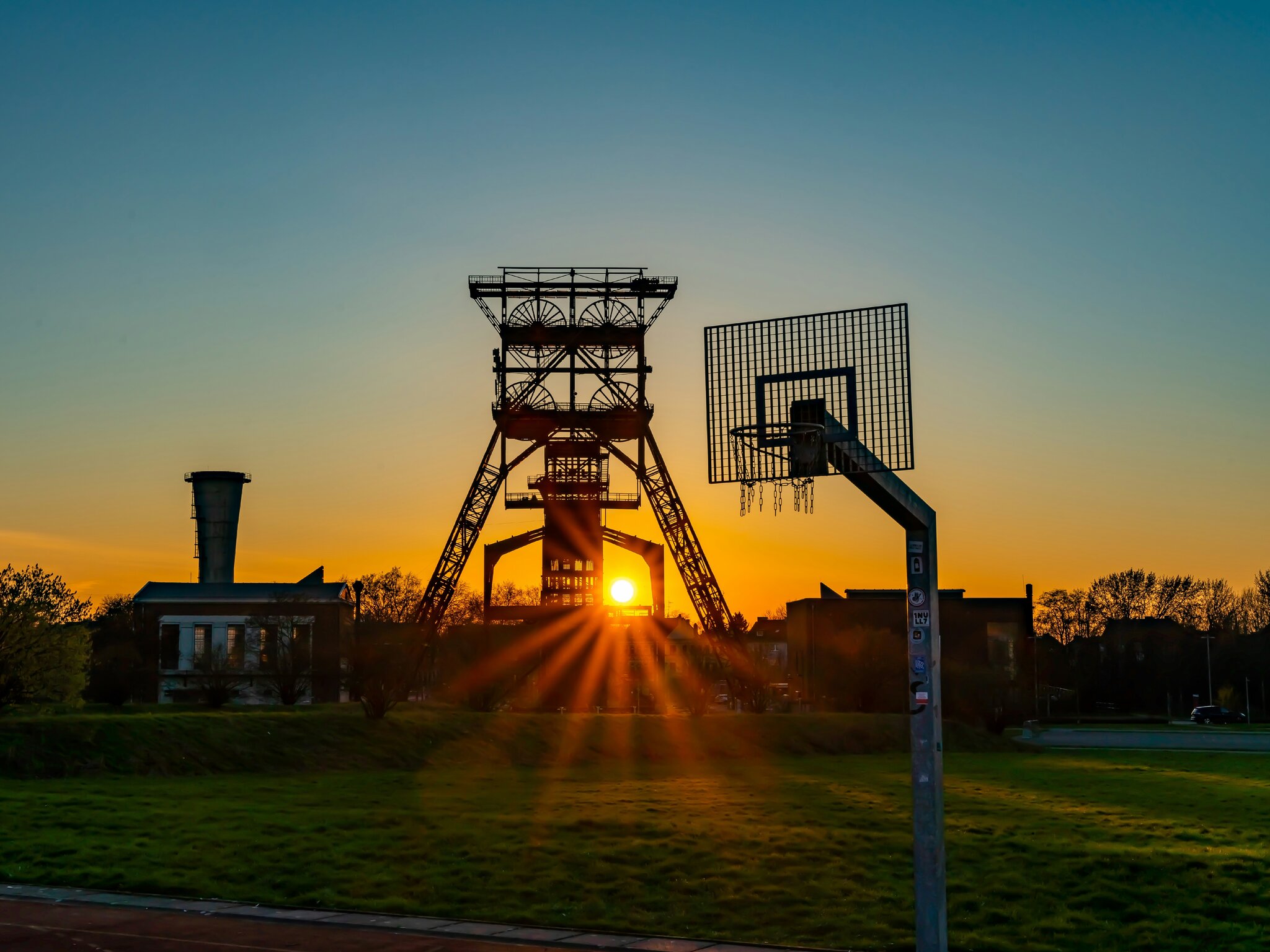 Zeche Consolidation zum Sonnenuntergang