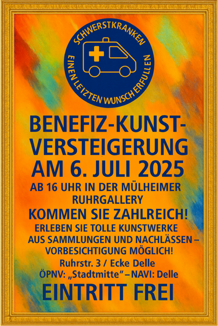 Erlös für das Projekt des ASB "Wünschewagen" - eine Aktion des Mülheimer Kunstvereins und Kunstfördervereins KKRR | Foto: Mülheimer Kunstverein KKRR, Ruhrstr. 3 / Ecke Delle