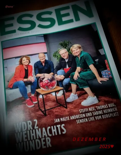 ... ab nächsten´ Wochenende
...ab 13. Dezember in ESSEN...

:-)))))))))))))))))))))))))))


Dez.2025@ana´