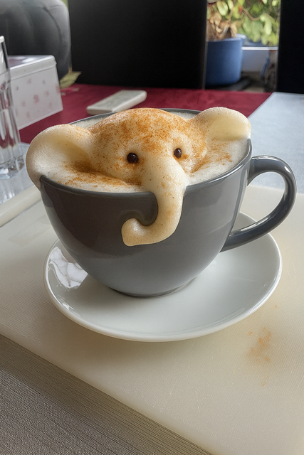 #ElefantimPorzellanladen !? Kaffeegenuss mit Milchschaum, Zimt und Schoko-Kügelchen | Foto: Andreas Ingramm
